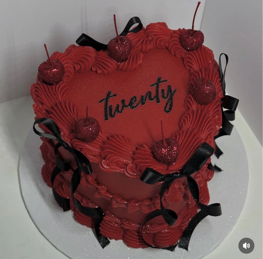 Vintage Cake w/ Cherries & Bows